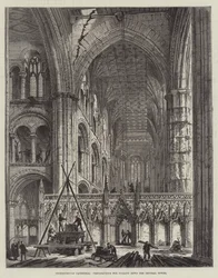 Peterborough Cathedral, Preparations for pulling down the Central Tower